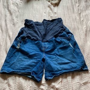 Maternity denim shorts